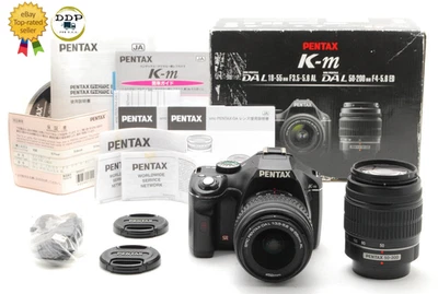 Read [Excellent + 5] Pentax K-m Digital SLR Camera double Lens Black  From JAPAN - Image 1 of 4