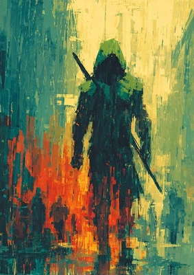 Green Arrow  Art  Card 1/1 PaintOholic Signed ONE OF A KIND - Image 1 of 2