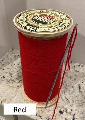Giant Faux Spool of Thread - 9.5" Red - Image 1 of 4