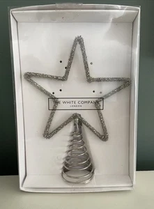 THE WHITE COMPANY LONDON HANDMADE SILVER & GLASS BEADED CHRISTMAS TREE TOPPER - Picture 1 of 9