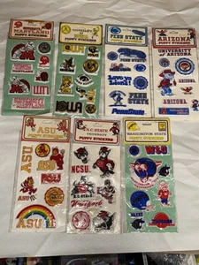 7 1980s NCAA college University Puffy Stickers Penn State Iowa Maryland Arizona - Picture 1 of 2