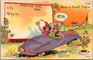 Postal del artista RAY WALTERS "Been a Swell Trip" Curteich lino MOTORING COMICS - Imagen 1 de 2