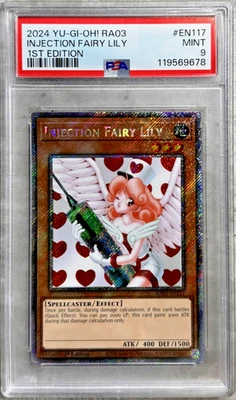 Yugioh Card 1st Ed. Injection Fairy Lily Platinum SR PSA 9 Mint, RA03-EN117 2024 - Image 1 of 4