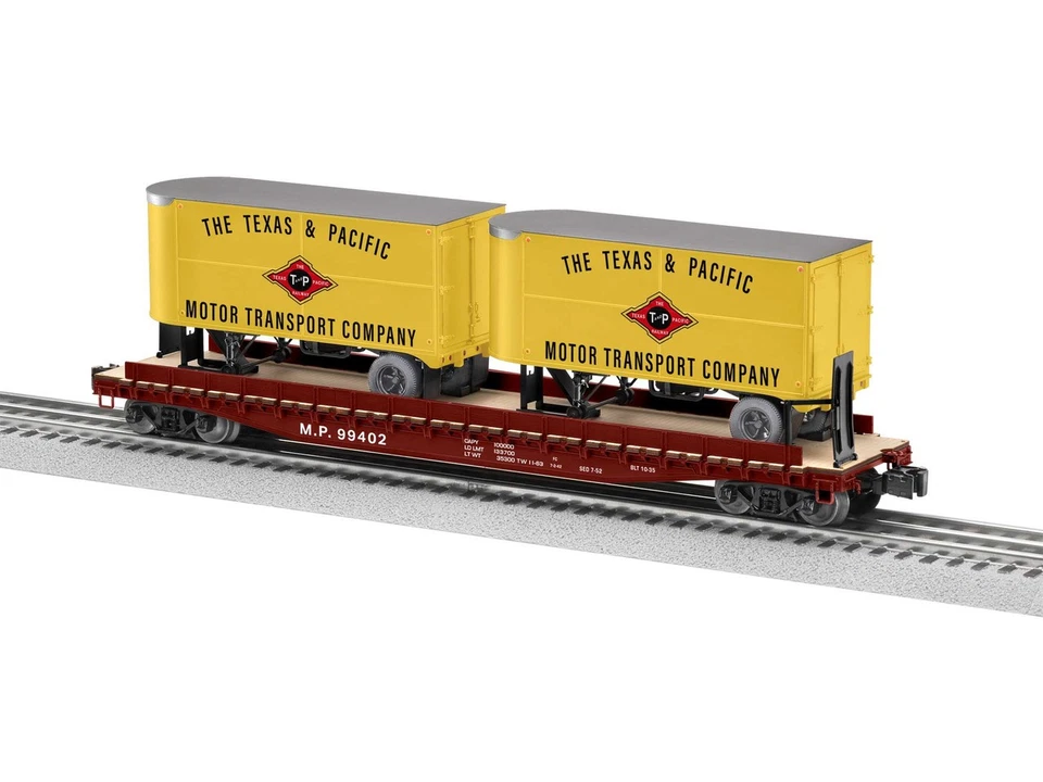 Lionel 2426750 O Scale Texas & Pacific 50' TOFC Flatcar 99402 Two Trailers - Image 1 of 1