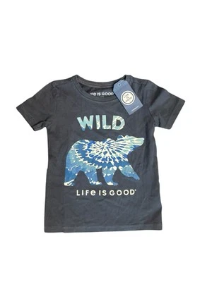 Life Is Good Baby Toddler T-Shirt Size 3T Wild Bear Gray Blue New  - Image 1 of 4