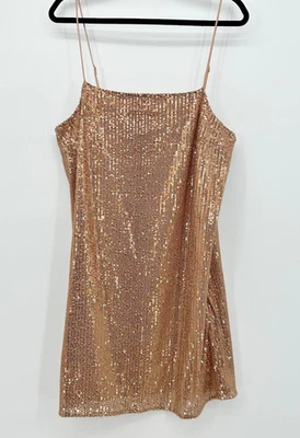Vestido sin Mangas Banana Republic Mujer Lentejuelas 14 Alto Oro Rosa Glamour Nochevieja Fiesta Foto 1 de 4