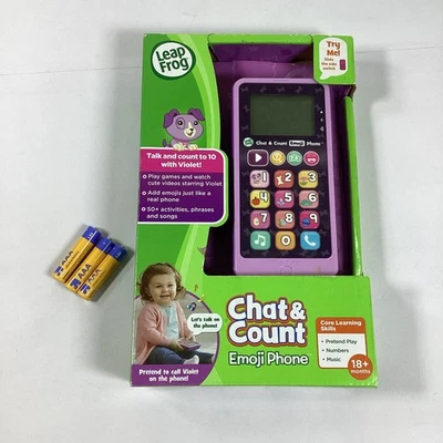 LeapFrog Chat And Count Emoji Phone Purple New - Image 1 of 4
