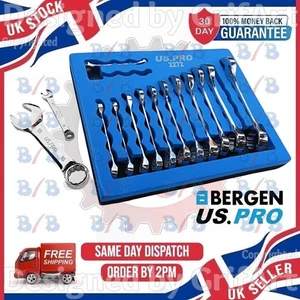 USPRO 14-TEILIGES KURZES METRISCHES KOMBI-SCHRAUBENSCHLÜSSEL-SET MIT KURZER REICHWEITE 6 MM BIS 19 MM - Bild 1 von 5