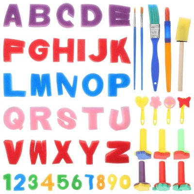  1 set Stampi in spugna per bambini Pennelli in spugna Stampi in spugna colorati - Image 1 of 4