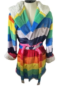 Victoria's Secret PINK Robe Rainbow Bling Sequin Hood Plush Limited Edition Soft - Picture 1 of 12