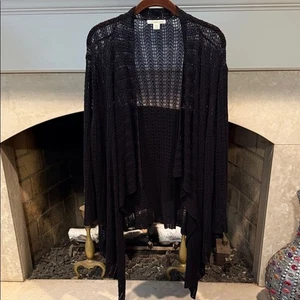 Coldwater Creek Black Open-Front Cardigan size XL 18 - Picture 1 of 6