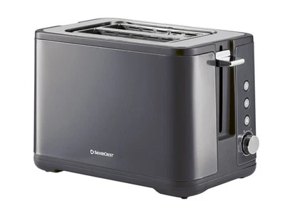 Silvercrest Toaster Doppelschlitz Pastell Krümelschublade 850 Watt 6 Stufen grau - Bild 1 von 4