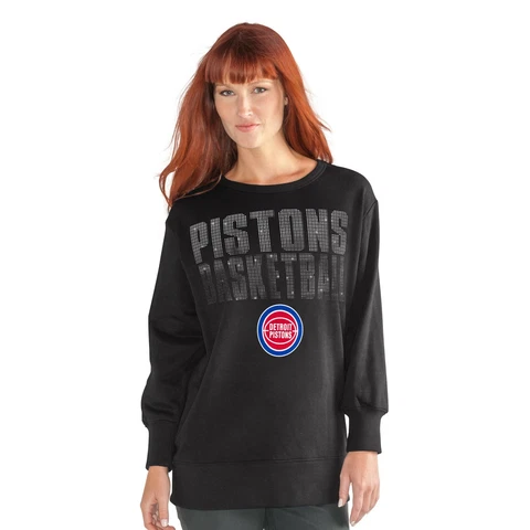 NBA Detroit Pistons Women's Showtime Pullover Sweater, XX-Large, Black Cover
