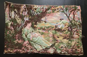 Vtg. Finished Tapestry ON THE WALLABY TRACK Charming Handmade - Picture 1 of 17