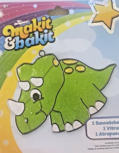 DINOSAUR Suncatcher Craft Kit Makit & Bakit Kids Baking Crystals Craft - Picture 1 of 4