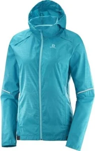 Salomon Women's Agile Wind Print Ultralight Windproof Aerobic Hoodies - Picture 1 of 5