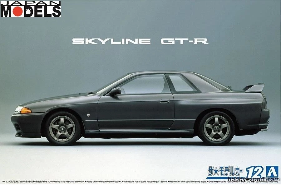 NISSAN SKYLINE GT-R R32 1989 (BNR32) Aoshima 12 1/24 Plastic Model Kit Nuovo - Immagine 1 di 3