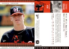 Derek Drage 2005 MultiAd Hickory Crawdads #10 Card *AutographDen*