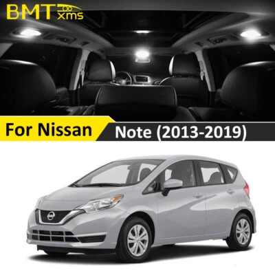 Paquete de 8 luces LED interiores blancas para mapa para Nissan Note 2013-2019 + HERRAMIENTA Foto 1 de 4