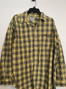 Carhartt manga larga abotonada, amarillo y marrón, XL - Imagen 1 de 3