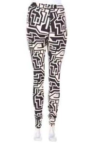 Leggings para mujer Richard Allen X H&M Colab estampado geométrico S negros y crema - Imagen 1 de 12