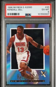 1996-97 SKYBOX E-X2000 KENDALL GILL PSA 6 (POP 2, 6 HIGHER) #43 NETS LOW POP - Picture 1 of 3