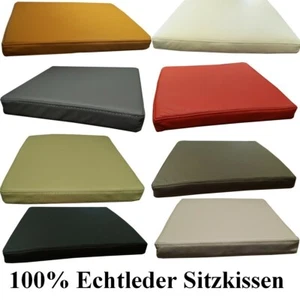 Silla de cuero auténtico cojín de asiento cojín de cuero sillón banco funda acolchado de cuero auténtico - Imagen 1 de 12