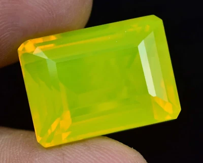 Natural Neon Yellow Opal 23.45 Ct Emerald Untreated Certified Loose Gemstone - Image 1 of 4