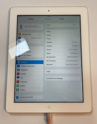 Apple iPad 9.7" 4th Gen (2012) (Only WiFi) 32GB - White - MD514LL/A - Free Ship - Image 1 of 3