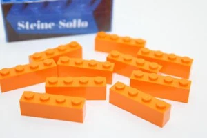 Lego (c) 10x 1x4 Basic Stein -  orange - 3010 - brick orange - Bild 1 von 1