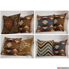 Vintage Wool Jute Kilim Pillow Cases 2 Set of 45 cm Colorful Throw Cushion Sets