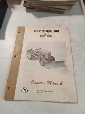Vintage 1961 Massey Ferguson NO. 3 Snow Blade  Owners Manual  - Image 1 of 4