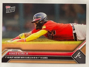 Ronald Acuna Jr. - 2023 TOPPS NOW #451 - 1st MLB History 15 HR and 30 SB Braves - Picture 1 of 2