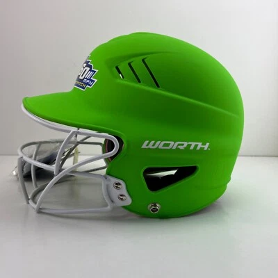 "Máscara de casco de bateo de softbol lanzamiento rápido Worth 60 MPH verde blanco talla 6 1/2"" - 7 1/2""" Foto 1 de 4