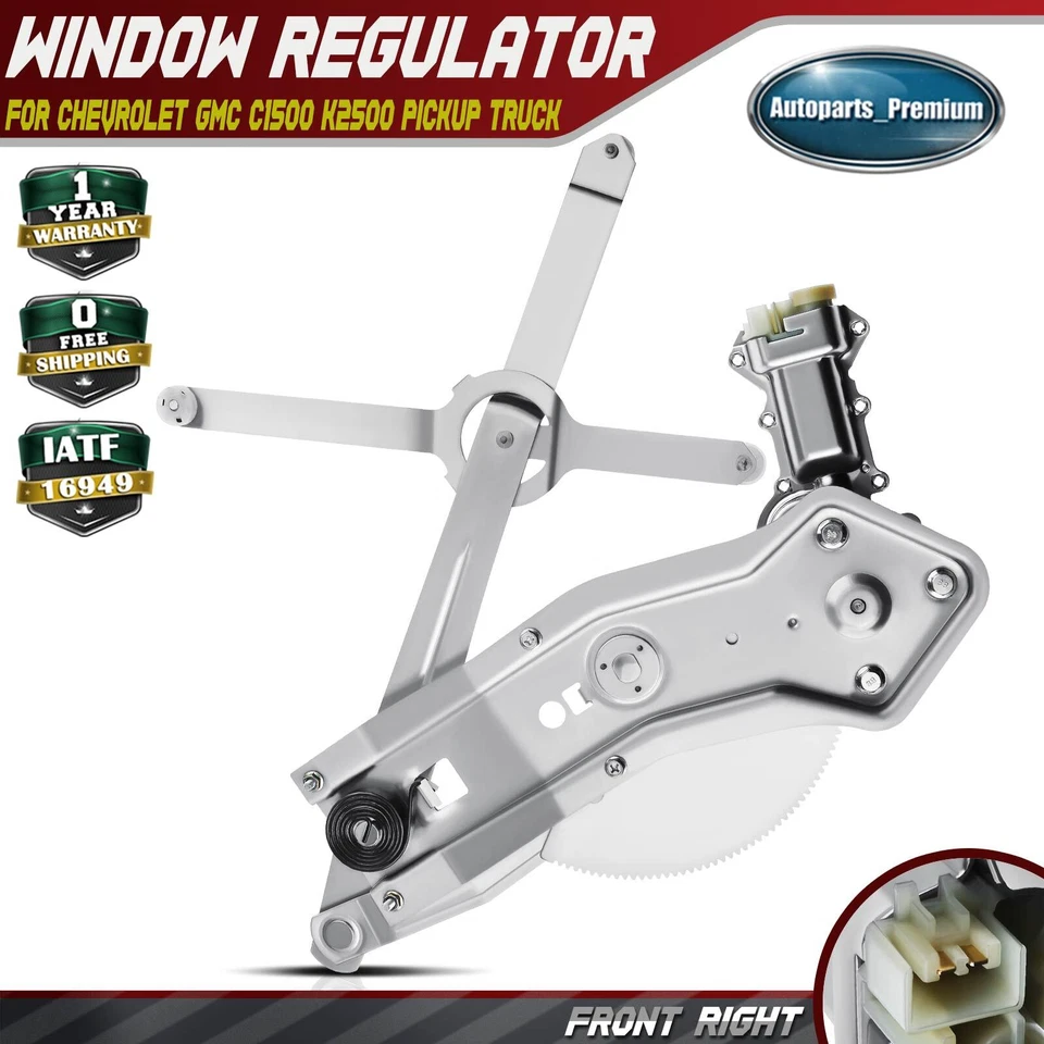 Regulador de ventana eléctrica con motor para camioneta Chevy GMC pasajero delantero derecho Foto 1 de 4