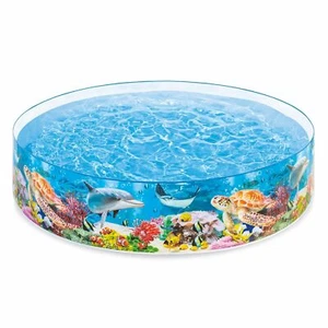 Intex 8ft x 18in SnapSet Kiddie 8 x 8 Foot Instant Swimming Pool Deep Sea Blue - Picture 1 of 4