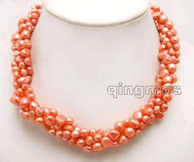4-6mm Baroque Natural White Pearl Necklace for Women 40" 3X Combinatio​n 18" Set - Image 1 of 4