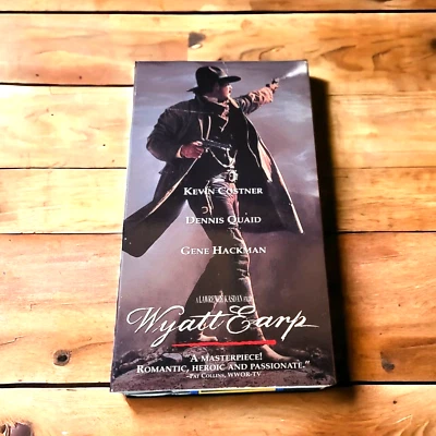 Wyatt Earp (VHS, 1994, 2-Tape Set) Kevin Costner, Dennis Quaid, Gene Hackman - Image 1 of 4
