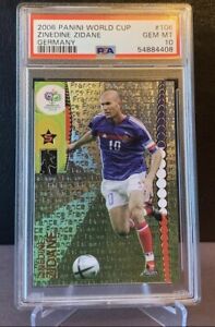 Zinedine Zidane / 2006 Panini FIFA World Cup Trading Cards /#106 PSA 10
