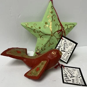 Tickle your fancy Handmade Ornaments Set Of Two - Picture 1 of 6