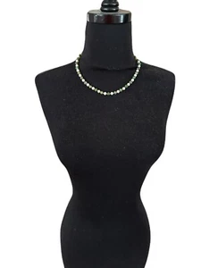 VINTAGE SIGNED A&Z 14K GOLD JADE & PEARL BEADED NECKLACE & BRACELET - Picture 1 of 14