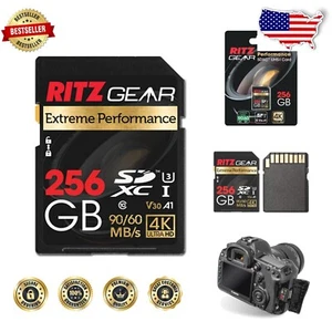 256GB High-Speed UHS-I SDXC Memory Card - Waterproof & Shockproof for 4K Videos - Picture 1 of 10