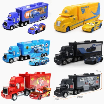 McQueen Disney Pixar Cars 3 Movie Series Mike Transporter Cargo Trailer gifts - Image 1 of 4