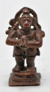 Antique Copper Fine God Hanumana Figurine Idol Original Old Hand Crafted Engrave - Picture 1 of 10