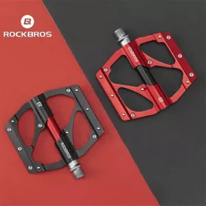 ROCKBROS Mountain Bike Pedals Aluminum 9/16" one Sealed Bearing Metal Pedals - Picture 1 of 14