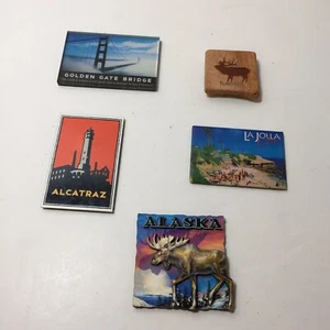5 West Coast States Souvenir Refrigerator Fridge Magnets Alaska Flagstaff - Picture 1 of 7