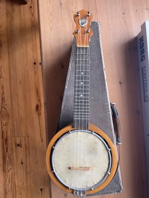 Vintage Keech Banjulele Banjo Ukulele Signed Alvin Keech Birdseye Maple PROJECT - Image 1 of 4