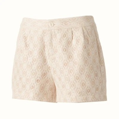 LC Lauren Conrad | Pantalones cortos informales de verano para mujer de encaje blanco tostado Foto 1 de 4