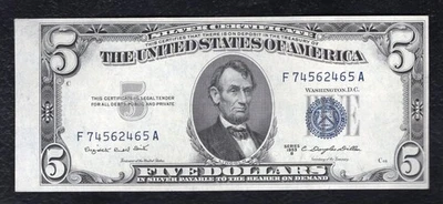 FR. 1657 1953-B $5 FIVE DOLLARS SILVER CERTIFICATE CURRENCY NOTE UNCIRCULATED - Image 1 of 2