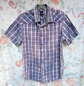 Howe Men's No 65 Creative Work Force Western Style Short Sleeve Black Snap Shirt - Picture 1 of 8